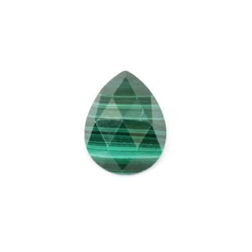 Malachit-Cabochon Tropfen facettiert 8x10mm x 1pc