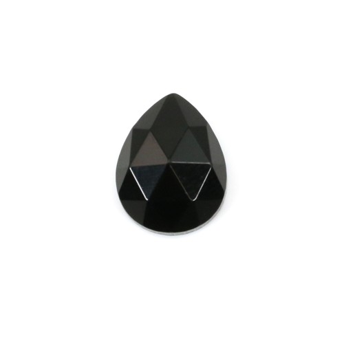 Cabochão de obsidiana facetada 8x10mm x 1 unidade