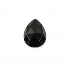 Cabochon Obsidienne goutte facetté 8x10mm x 1pc