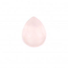 Cabochão de gota facetado de quartzo rosa 8x10mm x 1pc
