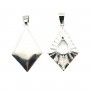 Ciondolo con diamante per goccia cabochon 8x10mm - Placcato argento x 1pc