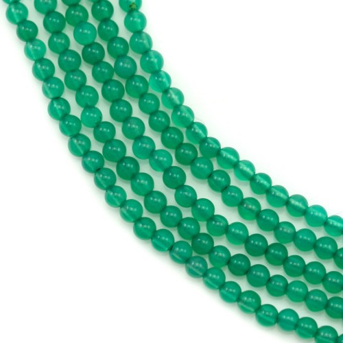 Agate vert ronde 2mm x 40cm