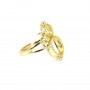 Anillo ajustable para cabujón redondo de 6 y 10mm - Oro x 1pc