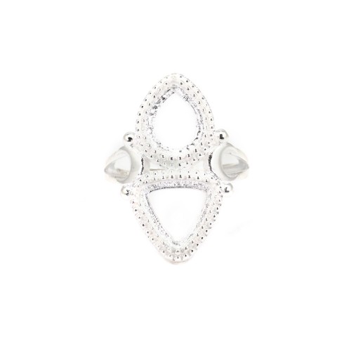 Bague réglable pour cabochon goutte & triangle - Argent 925 x 1pc