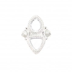 Bague réglable pour cabochon goutte & triangle - Argent 925 x 1pc