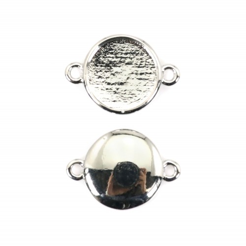 Intercalaire pour cabochon rond 10mm - Argenté x 1pc