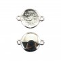 Intercalaire pour cabochon rond 10mm - Argenté x 1pc