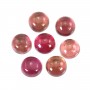 Cabochon rotondo di tormalina rosa 4mm x 1pc