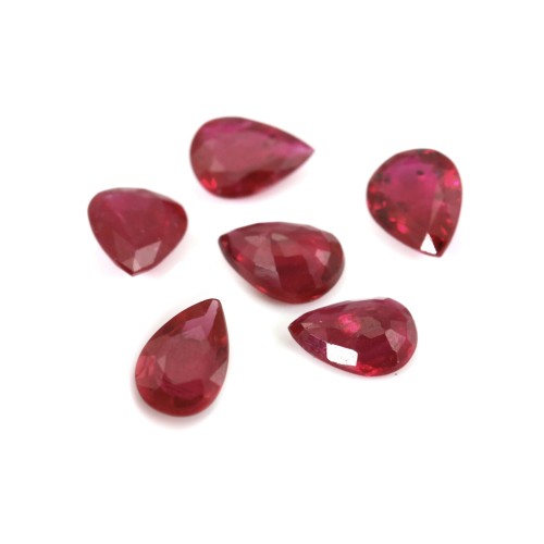 Rubis à sertir, taille poire 4x5mm x 1pc