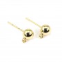 Clous d'oreilles boule plaqué "flash" or 3mm x 2pcs