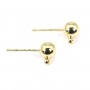 Clous d'oreilles boule plaqué "flash" or 3mm x 2pcs