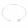 Argent 925 rhodié avec zirconium bracelet réglable pour perles semi percée 60mm x 1pc