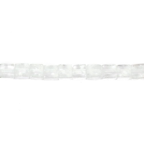 Cristal de roche rond plat facette 6mm x 40cm