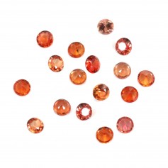 Zafiro naranja, talla brillante redondo 2-3mm x 1ud