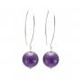 Boucles d'oreilles argent 925 amethyste 12mm x 2pcs 