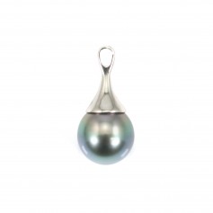 Pendentif Perles Tahiti bélière Argent 925 10.3x23mm x 1pc