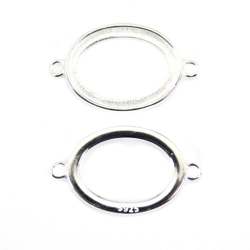 Zwischenlage für ovalen Cabochon 13.5x18.5mm - 925er Silber x 1Stk