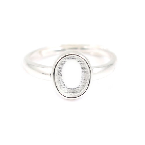 Adjustable ring for oval cabochon 6.4x8.5mm - Silver 925 x 1pc