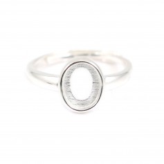 Anello regolabile per cabochon ovale 6,4x8,5 mm - Argento 925 x 1 pezzo