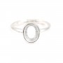 Anillo ajustable para cabujón oval 6.4x8.5mm - Plata 925 x 1pc