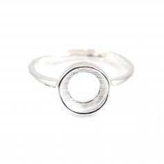 Bague réglable pour cabochon rond 8mm - Argent 925 x 1pc