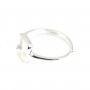 Anillo ajustable para cabujón cuadrado de 8mm - Plata de Ley 925 x 1ud