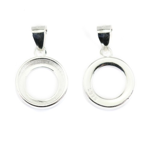 Colgante cabujón redondo 10mm - Plata 925 x 1pc