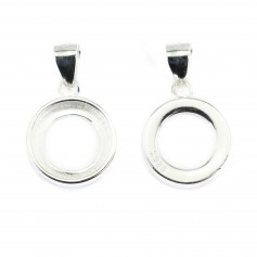 Ciondolo cabochon rotondo 10mm - Argento 925 x 1pc
