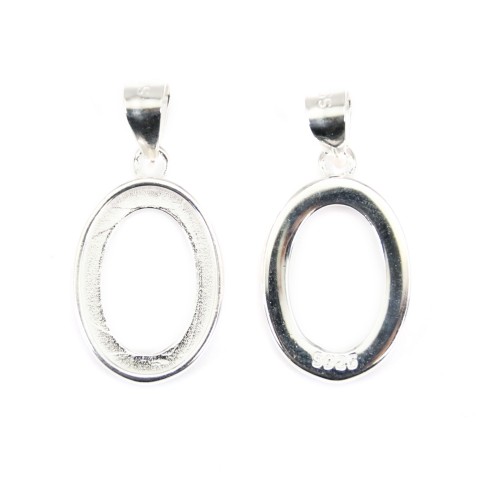 Pendentif pour cabochon ovale 10x14mm - Argent 925 x 1pc