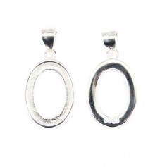 Pingente para cabochão oval 10x14mm - Prata 925 x 1pc