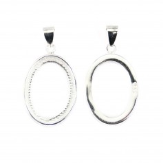 Colgante cabujón oval 13.5x18.5mm - Plata de Ley 925 x 1ud