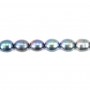 Perle de culture d'eau douce, bleu, olive, 8-9mm x 36cm