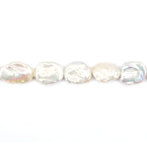 Süßwasser-Zuchtperle, weiß, Keshi, 12-13mm x 41cm