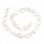 Perle de culture d'eau douce, blanche, keshi, 15-17mm x 40cm