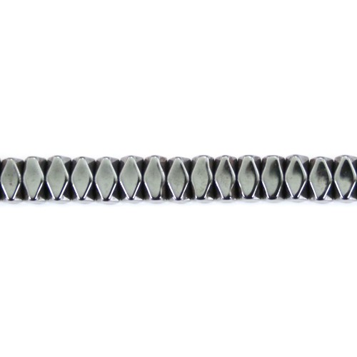 Hématite rondelle carré facetté 2x4mm x 40cm