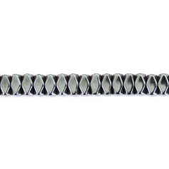 Hématite rondelle carré facetté 2x4mm x 40cm