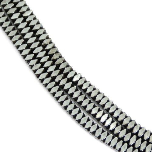 Hématite rondelle carré facetté 1.2x2mm x 39cm