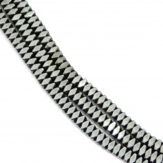 Hématite rondelle carré facetté 1.2x2mm x 39cm