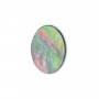 Cabochon Nacre gris ovale plat 8x10mm x 1pc