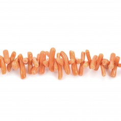 Natural red coral baroque tube x 50cm