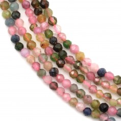 Tourmaline round faceted 2mm x 40cm