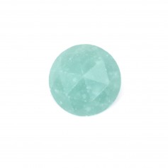Cabochão redondo facetado de amazonite 10 mm x 1 unidade