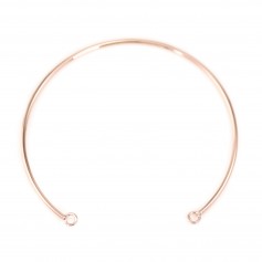 Bracelet jonc avec 2 anneaux plaqué par "flash" or rosé sur laiton 60mm x 1pc