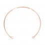Bracelet jonc avec 2 anneaux plaqué par "flash" or rosé sur laiton 60mm x 1pc