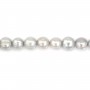 Silvery grey round oval freshwater pearls 8-9mm x 40cm