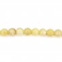 Opale de couleur jaune, de forme ronde, 8mm x 4pcs