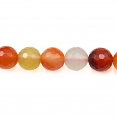 Cornelian Faceted Round 8mm x 40cm