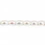 Perles d'eau douce blanches ovale 9-13mm x 1pc