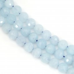Aquamarine faceted round 8mm x 40cm