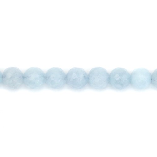 Aquamarine faceted round 8mm x 40cm